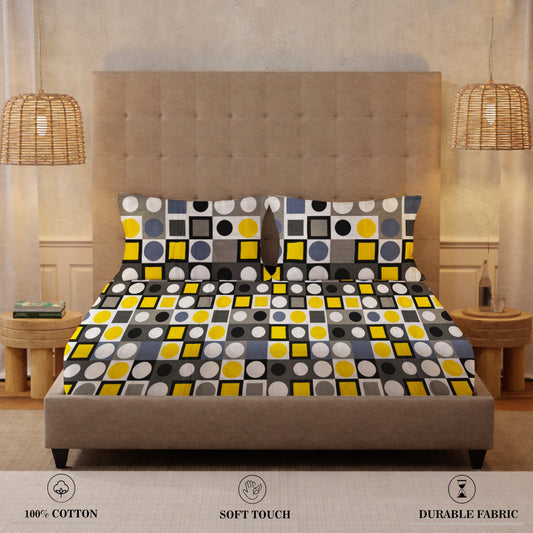 London Collection Cotton Flat Bedsheet- Multi Color