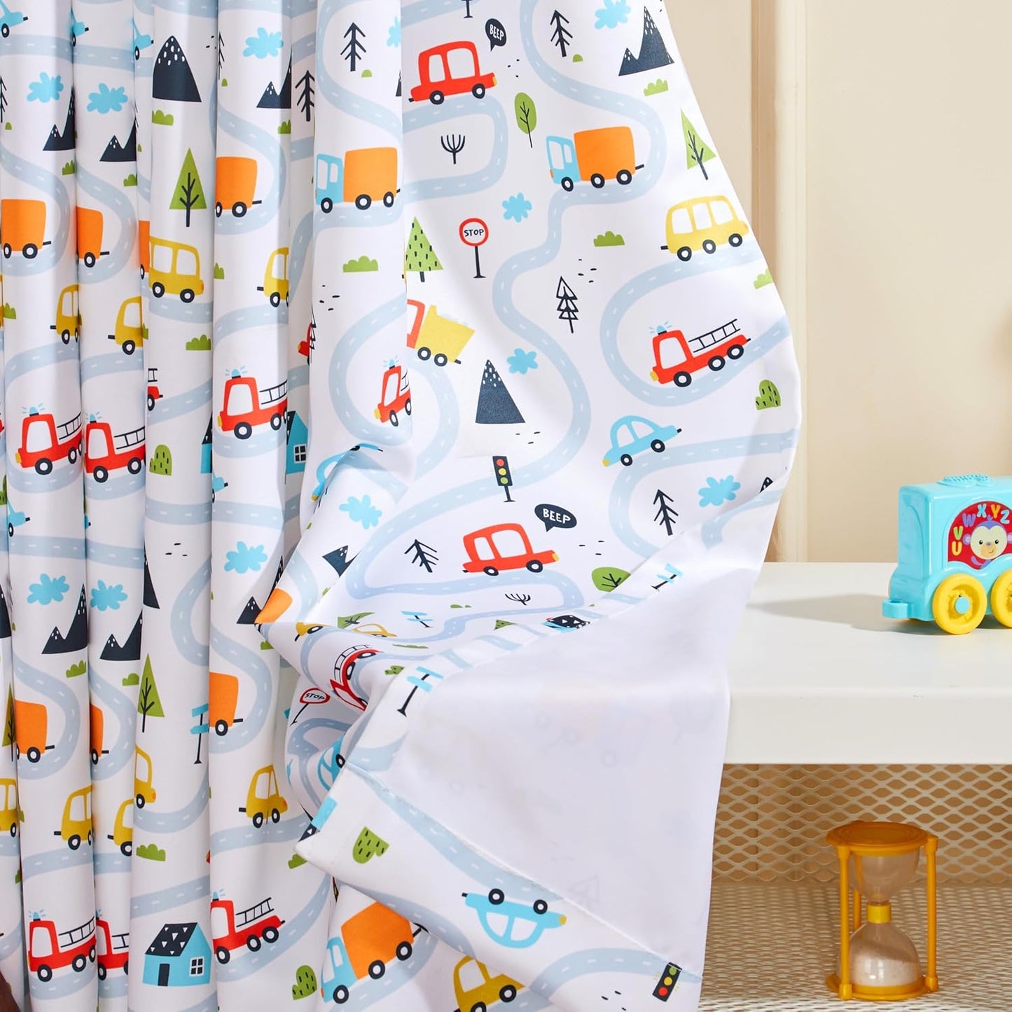 Tokyo Collection Digitalprint-Kids Curtain For Window/Door/Long Door - Design-Car (Pack Of 1)