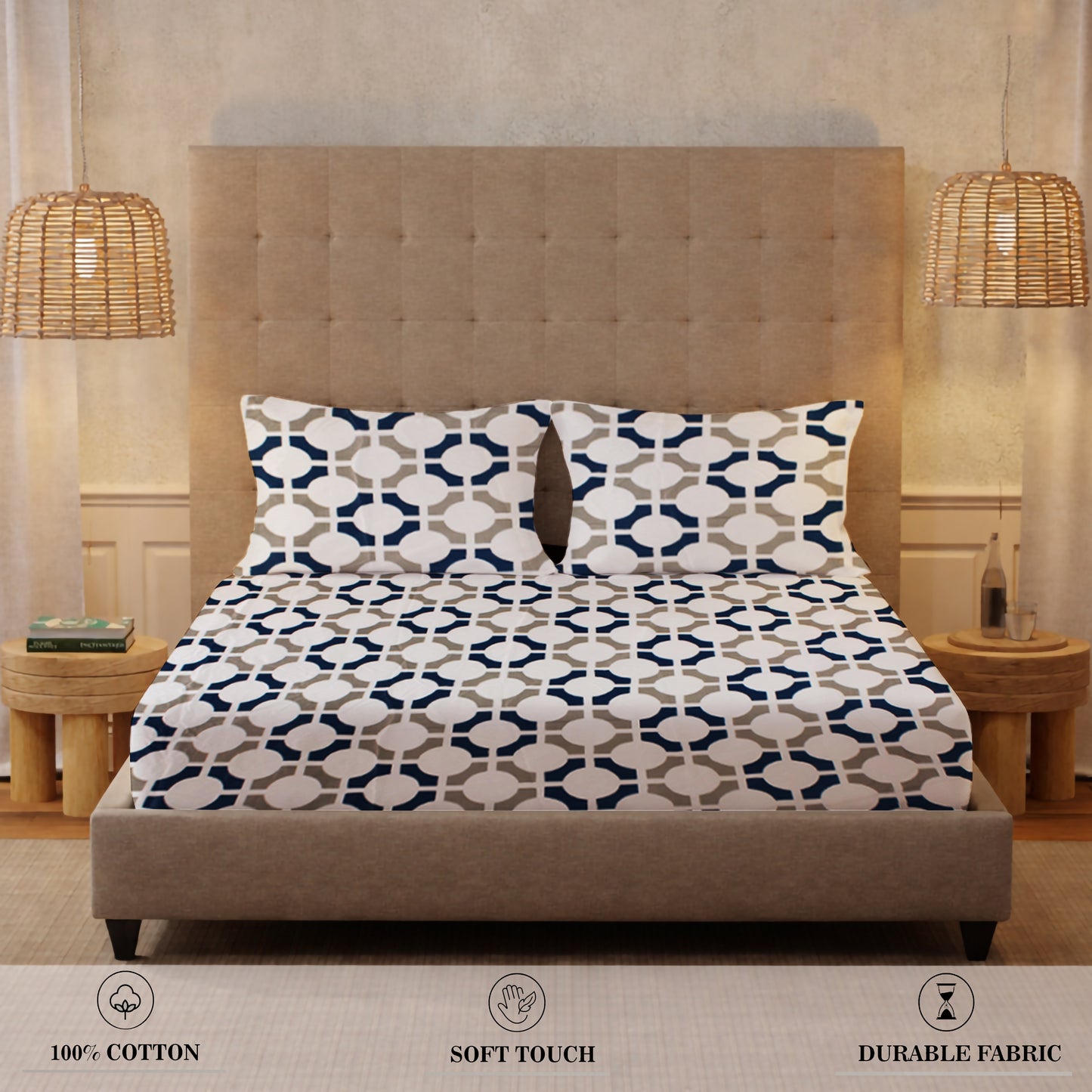 London Collection Cotton Flat Bedsheet - Grey