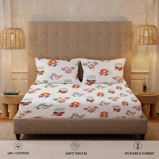 New York Collection Cotton Flat Bedsheet- Maroon