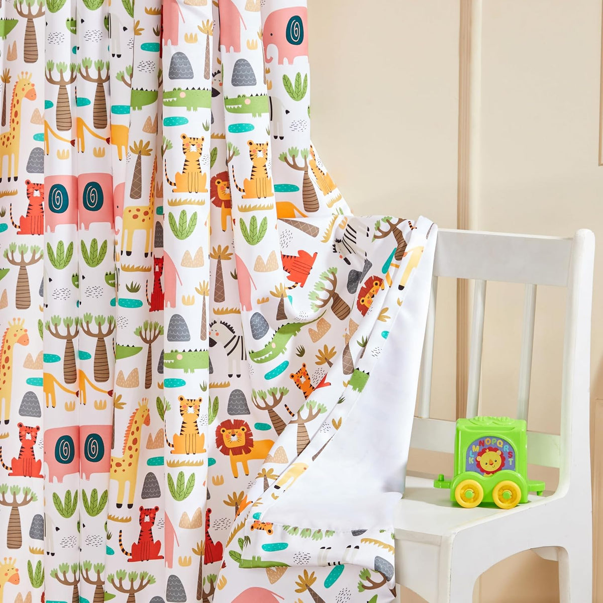 Tokyo Collection Digitalprint-Kids Curtain For Window/Door/Long Door - Design-Elephant (Pack Of 1)