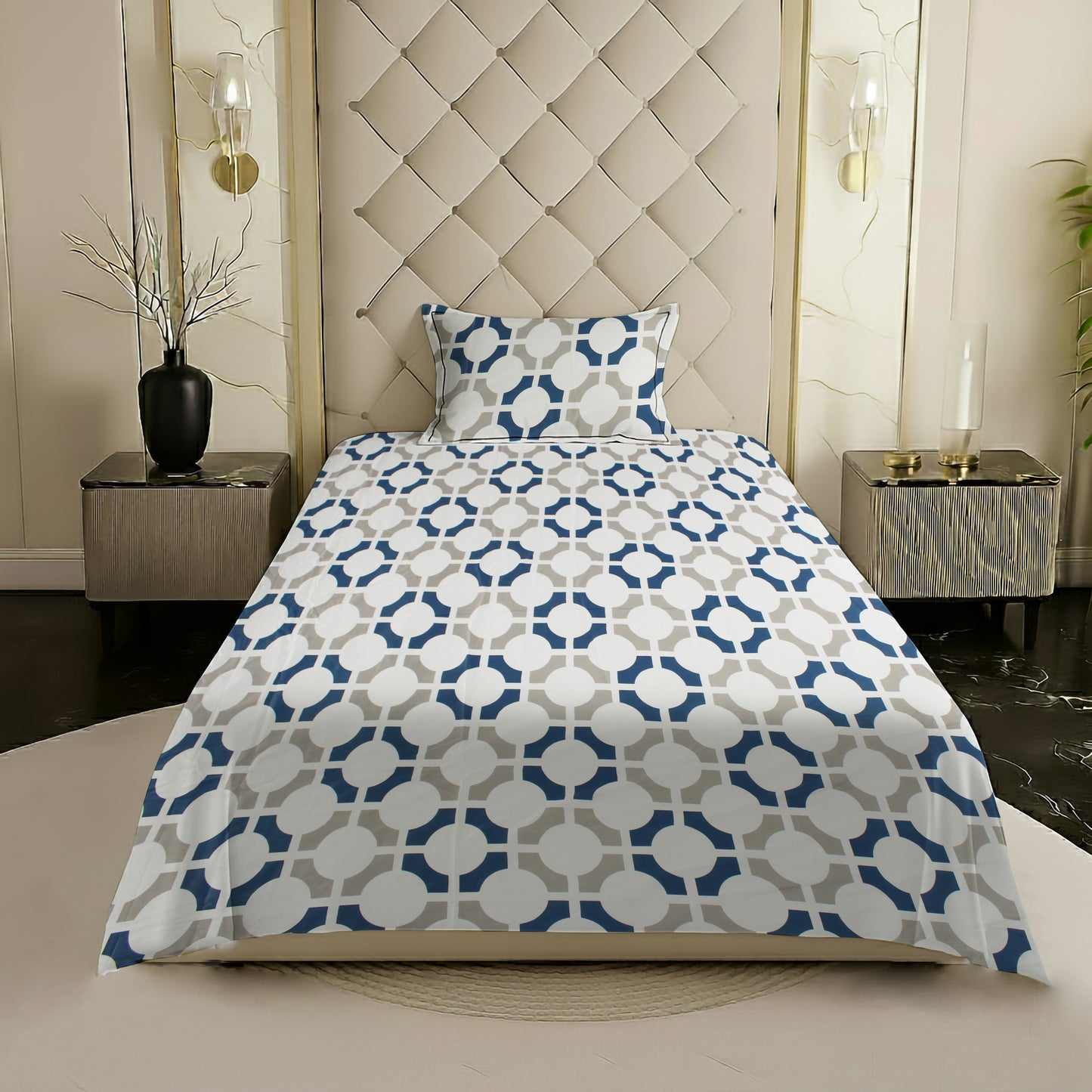London Collection Cotton Flat Bedsheet - Grey