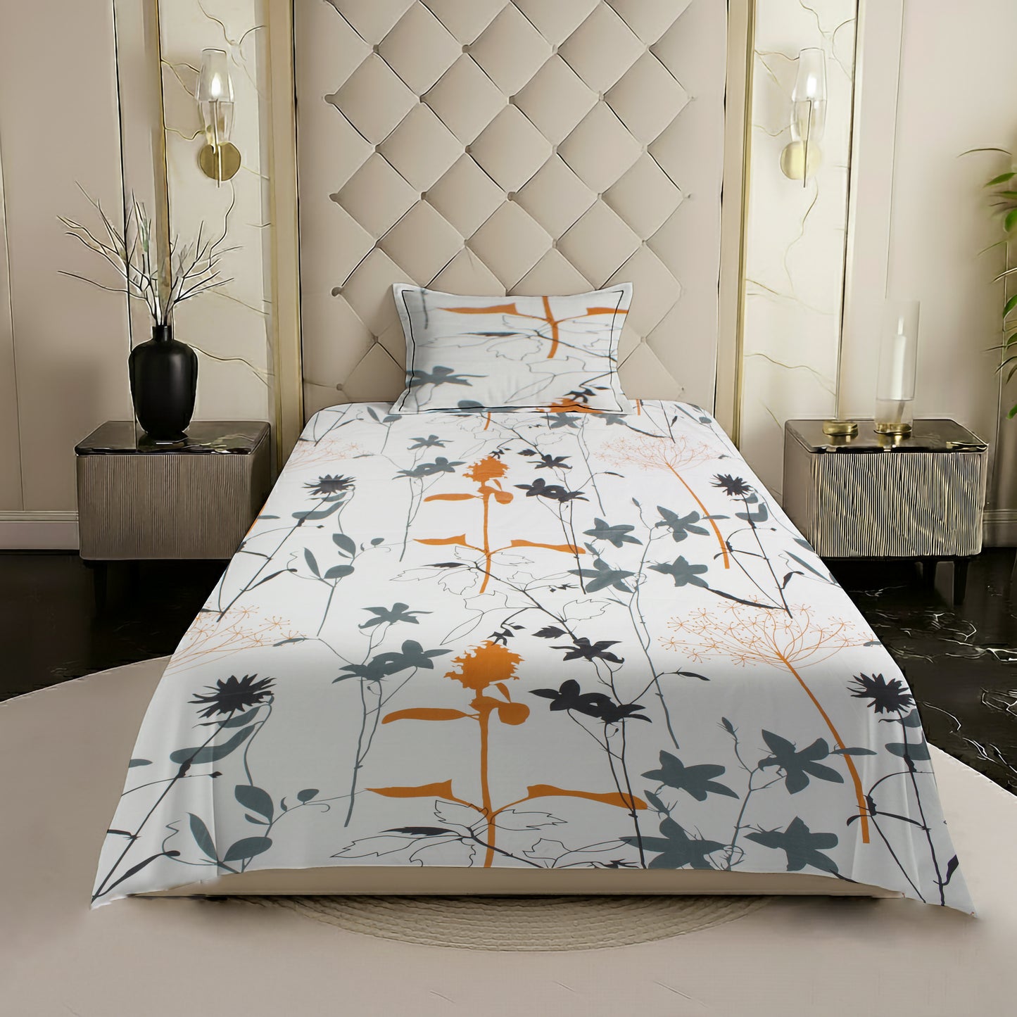 London Collection Cotton Flat Bedsheet- Multi Color