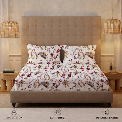 New York Collection Cotton Fitted Bedsheet- Maroon