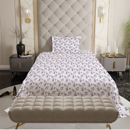 New York Collection Cotton Flat Bedsheet- Purple