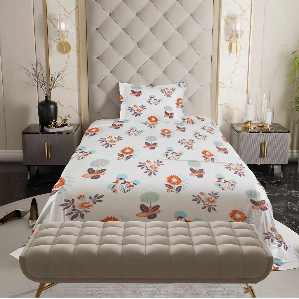 New York Collection Cotton Flat Bedsheet- Maroon