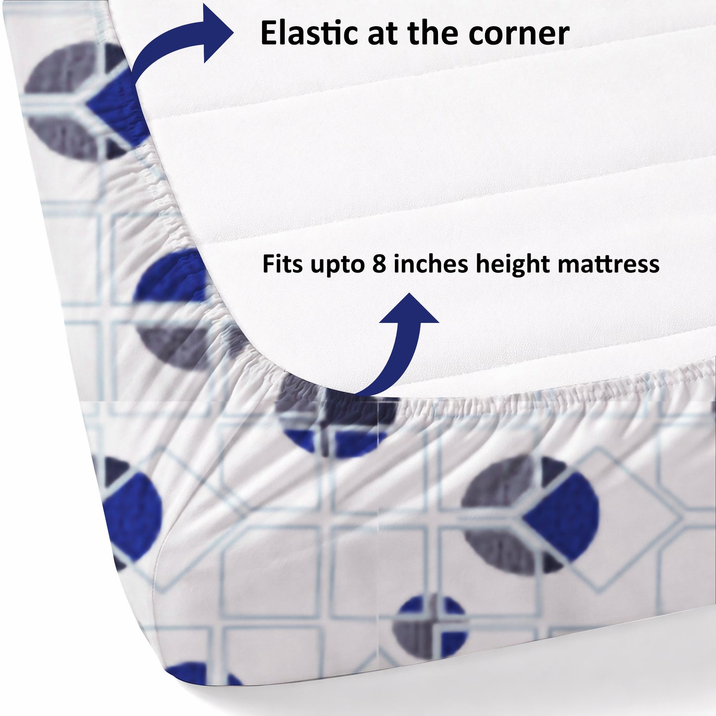 New York Collection Cotton Fitted Bedsheet- Grey