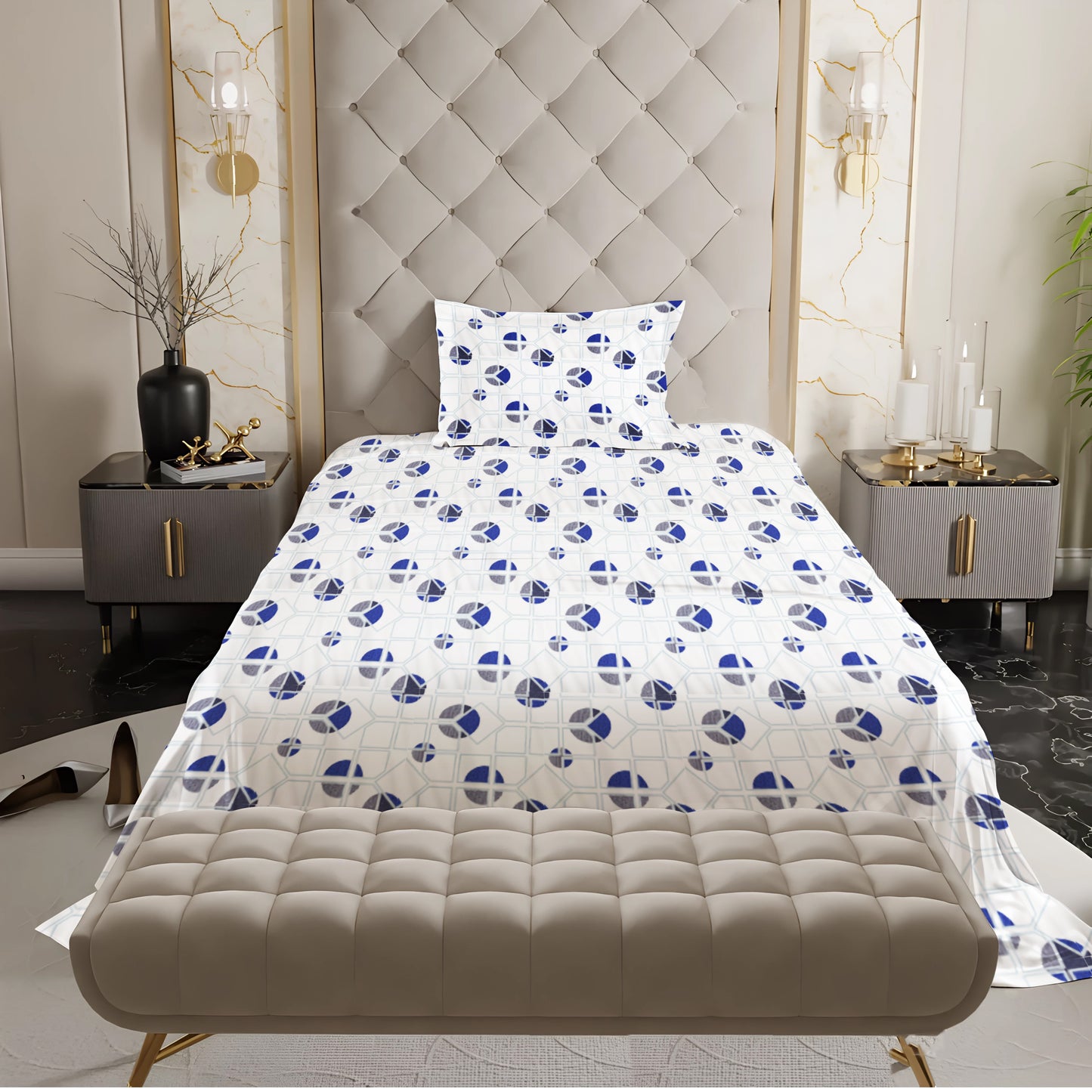 New York Collection 180 TC Flat Bedsheet- Grey