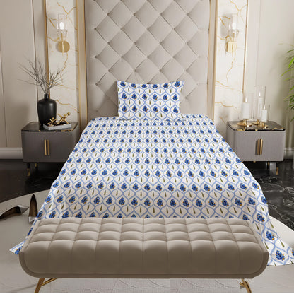 London Collection Cotton Flat Bedsheet- Dark Blue