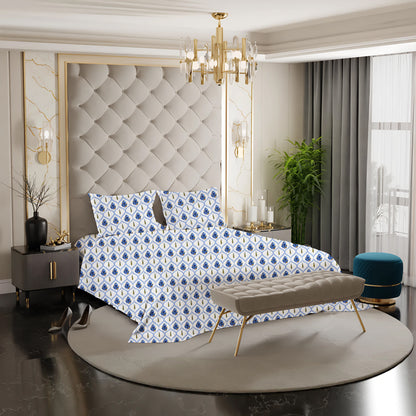 London Collection Cotton Flat Bedsheet- Dark Blue