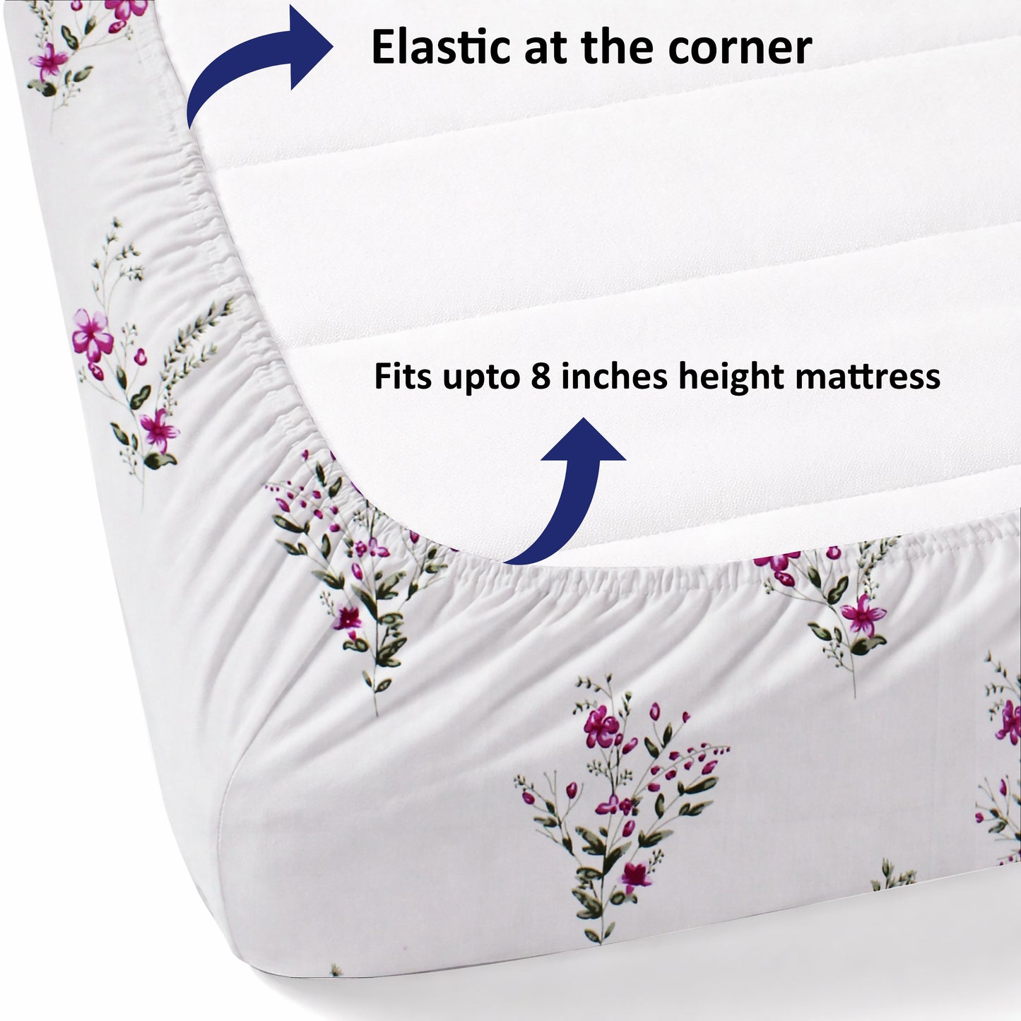London Collection Cotton Fitted Bedsheet- Pink