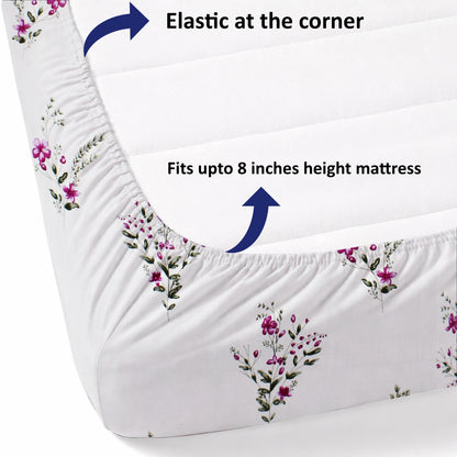 London Collection Cotton Fitted Bedsheet- Pink