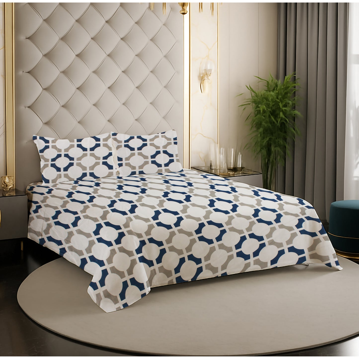 London Collection Cotton Flat Bedsheet - Grey