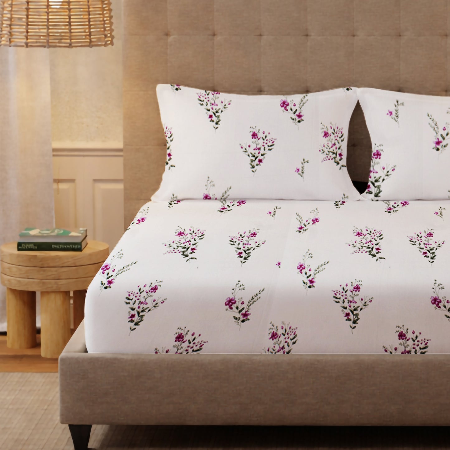 London Collection Cotton Flat Bedsheet- Pink