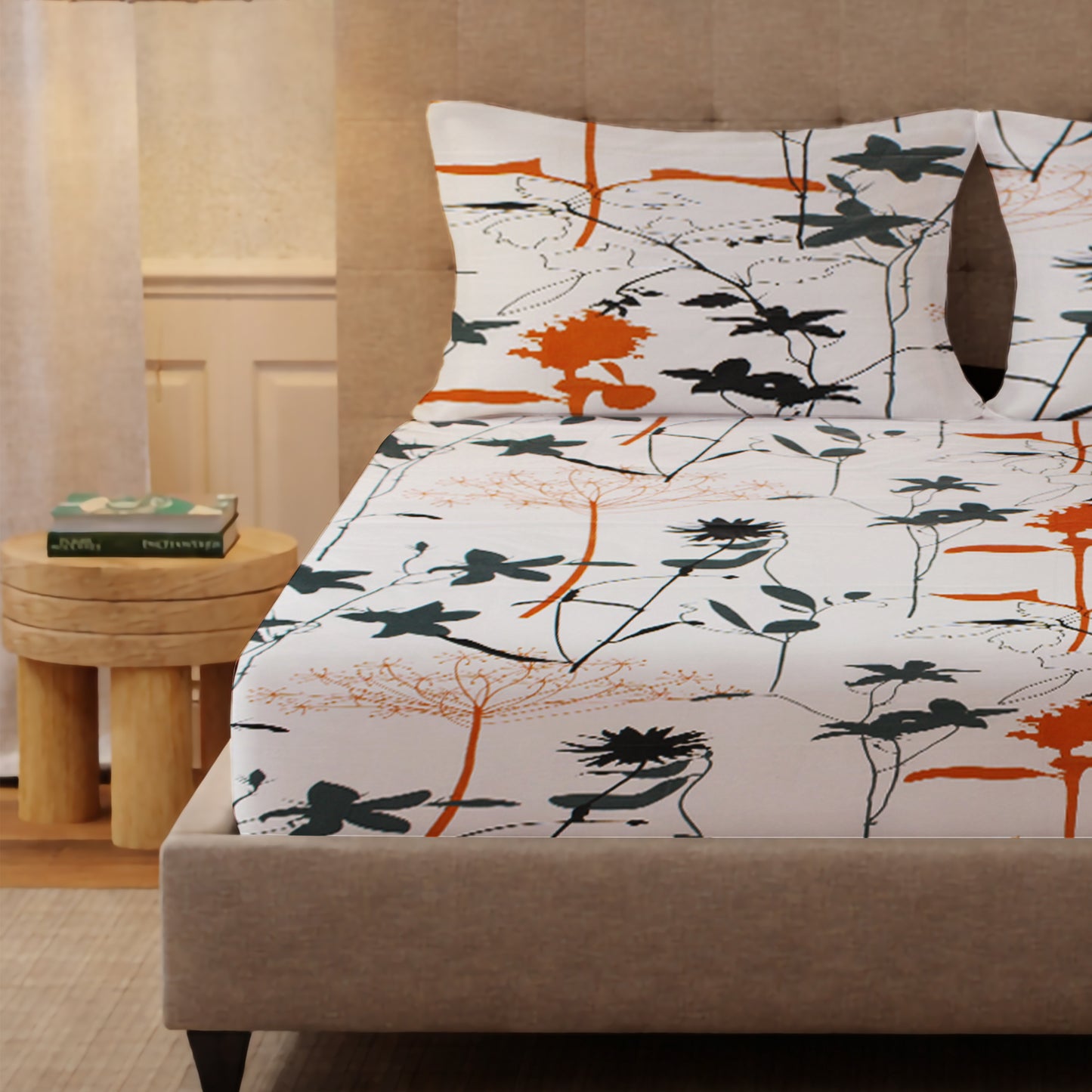 London Collection Cotton Flat Bedsheet- Multi Color