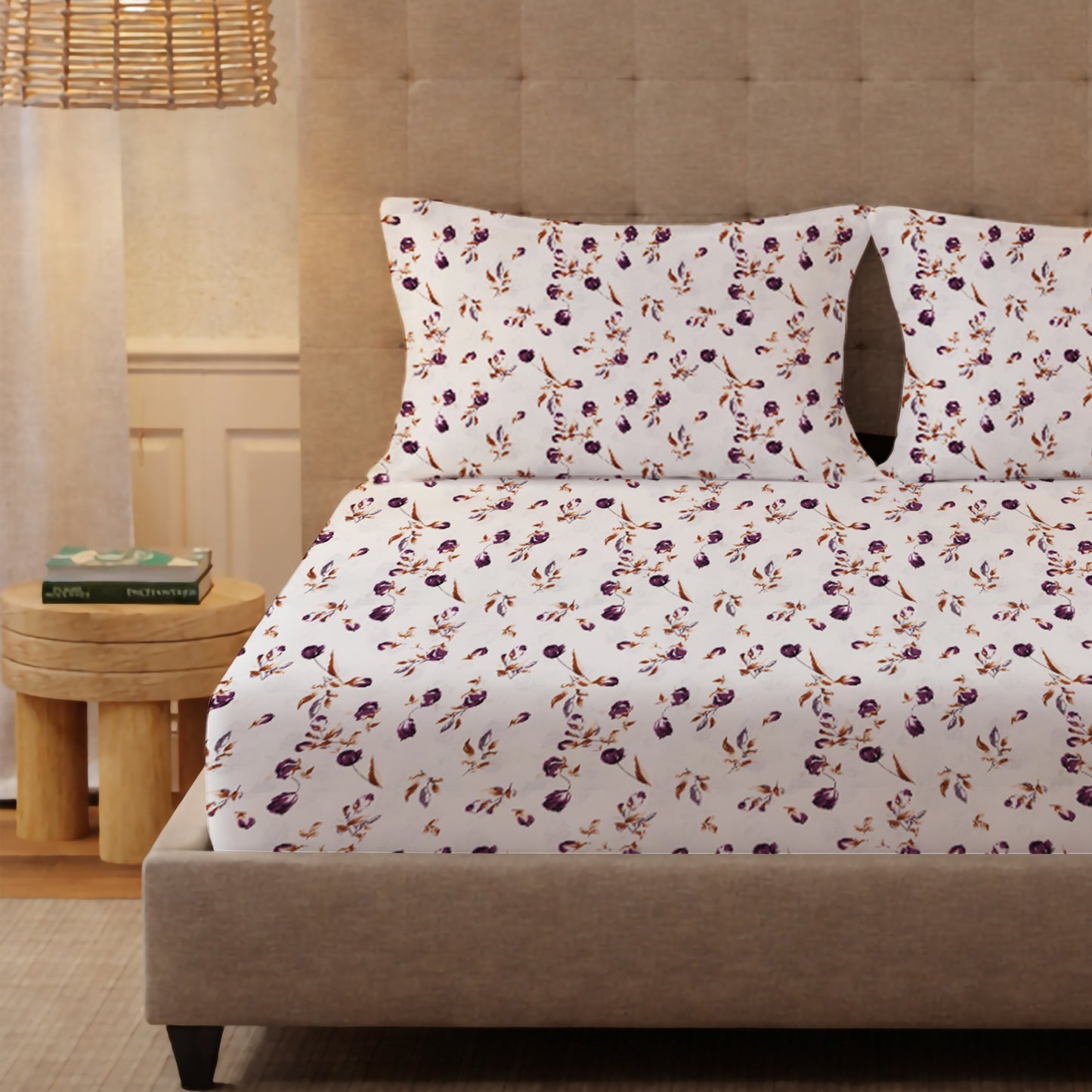 London Collection Cotton Flat Bedsheet- Rosewood