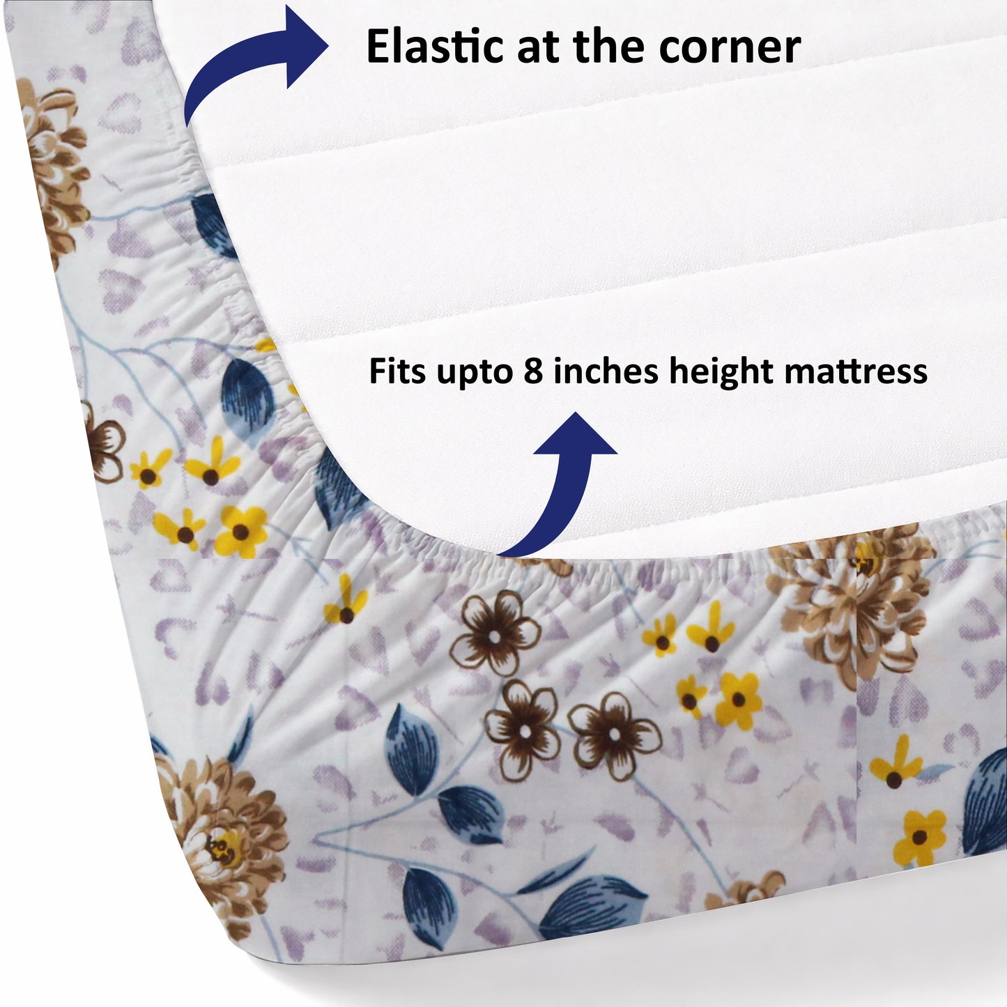 London Collection Cotton Fitted Bedsheet- Mustard