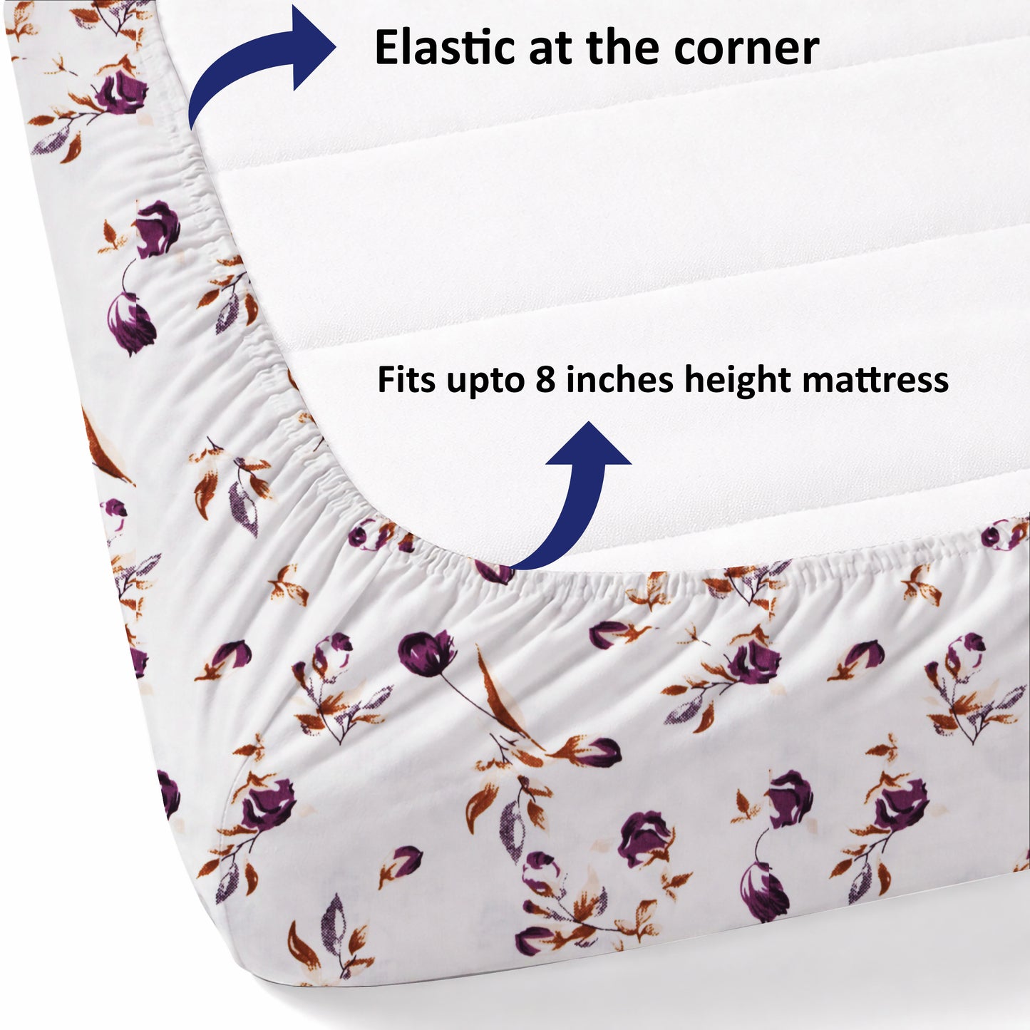 London Collection Cotton Fitted Bedsheet- Rosewood