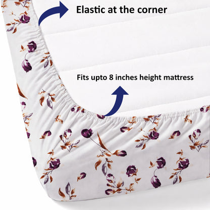 London Collection Cotton Fitted Bedsheet- Rosewood