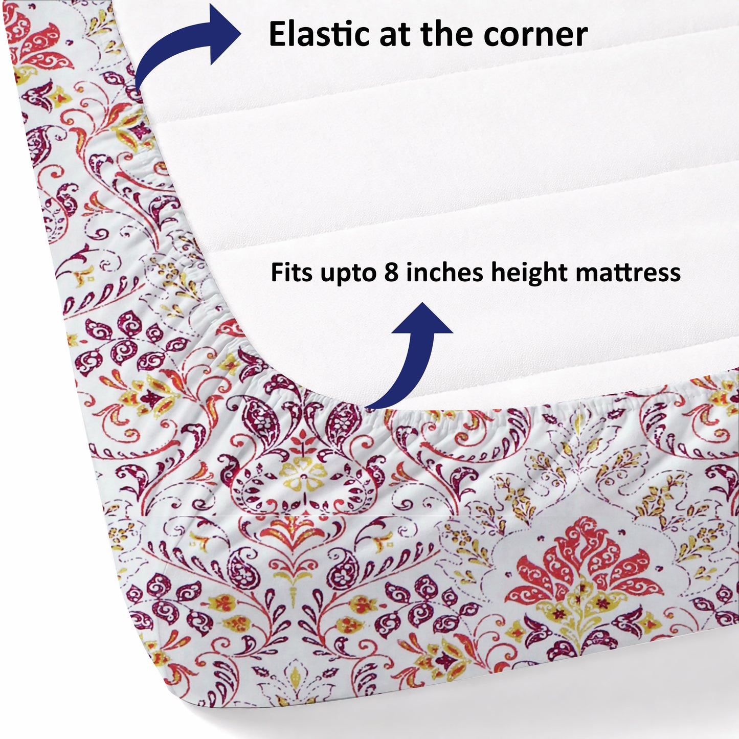 New York Collection Cotton Fitted Bedsheet- Pink