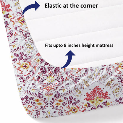 New York Collection Cotton Fitted Bedsheet- Pink