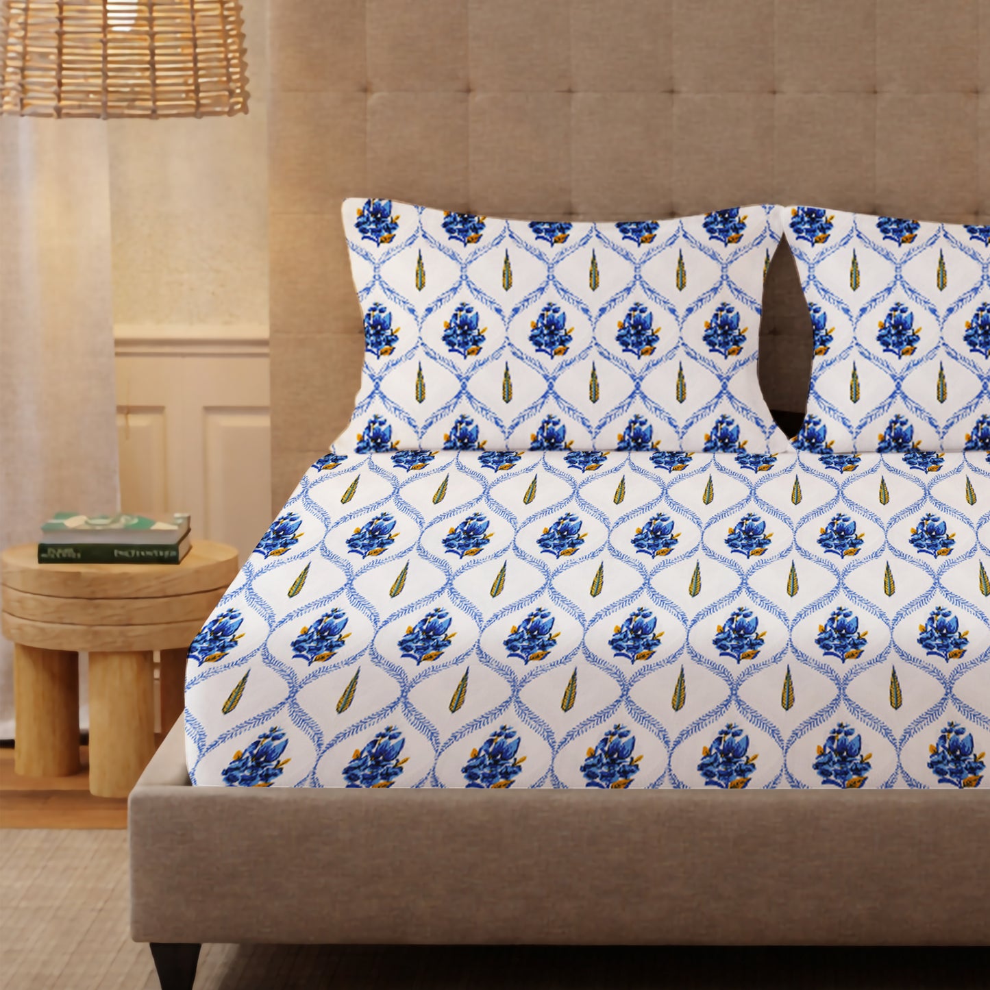 London Collection Cotton Flat Bedsheet- Dark Blue