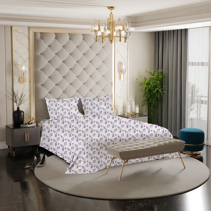 New York Collection Cotton Flat Bedsheet- Purple