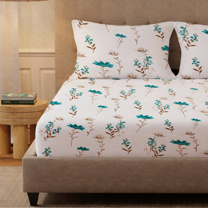 London Collection Cotton Flat Bedsheet- Blue