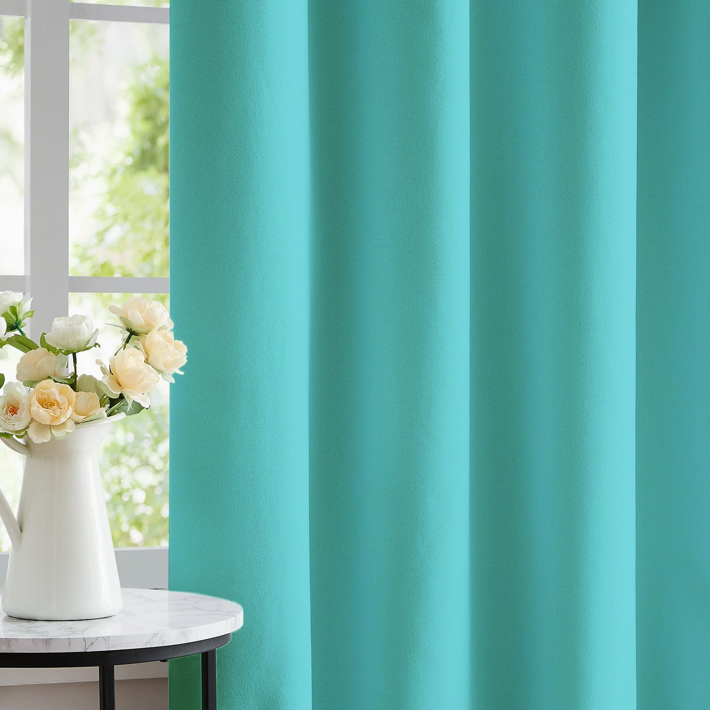 Paris Collection Blackout Curtain Window/Door/Long Door - Aqua (Pack of 1)