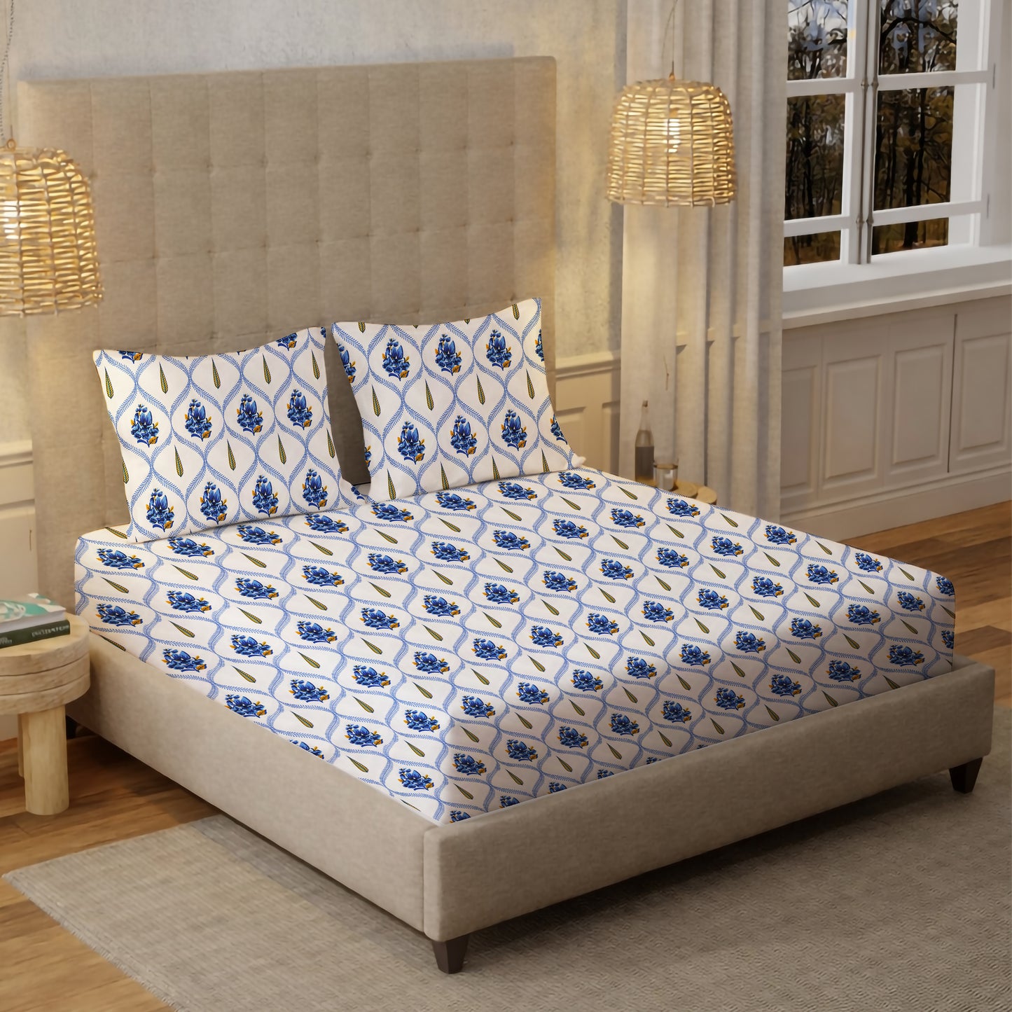 London Collection Cotton Flat Bedsheet- Dark Blue