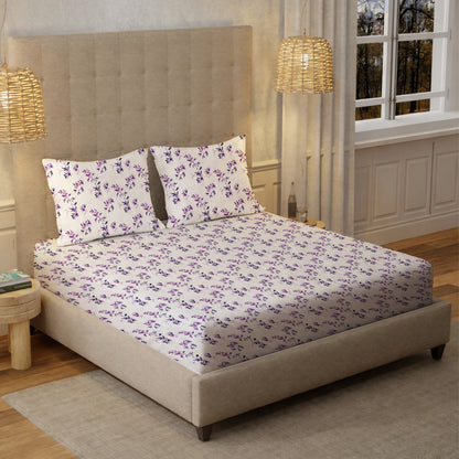 New York Collection Cotton Flat Bedsheet- Purple