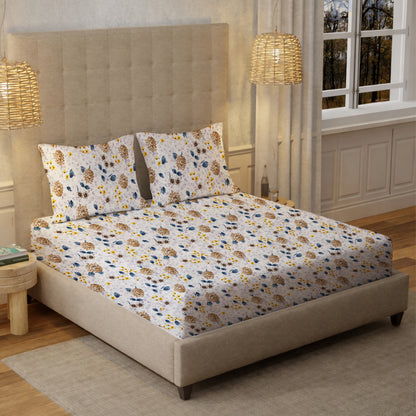 London Collection Cotton Flat Bedsheet- Mustard