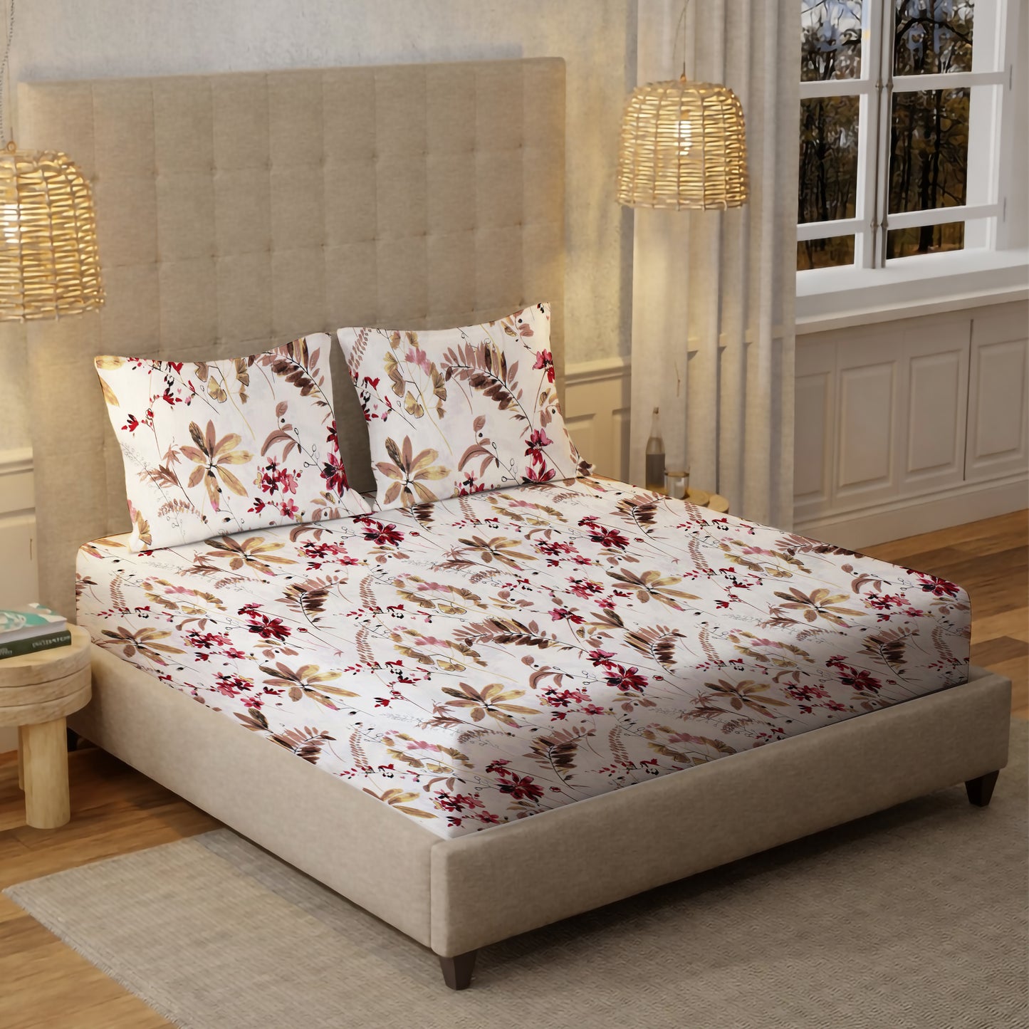 New York Collection Cotton Flat Bedsheet- Maroon