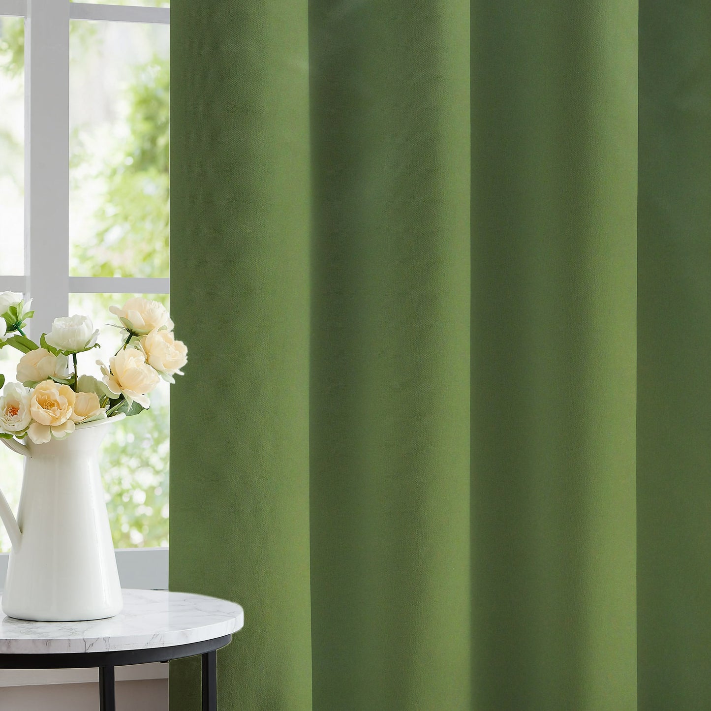 Paris Collection Blackout Curtain Window/Door/Long Door - Green (Pack of 1)