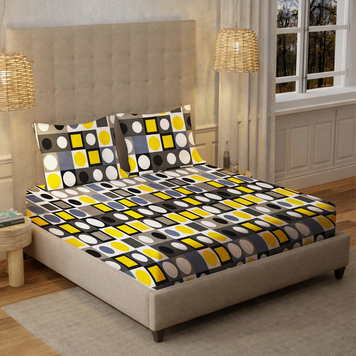 London Collection Cotton Flat Bedsheet- Multi Color
