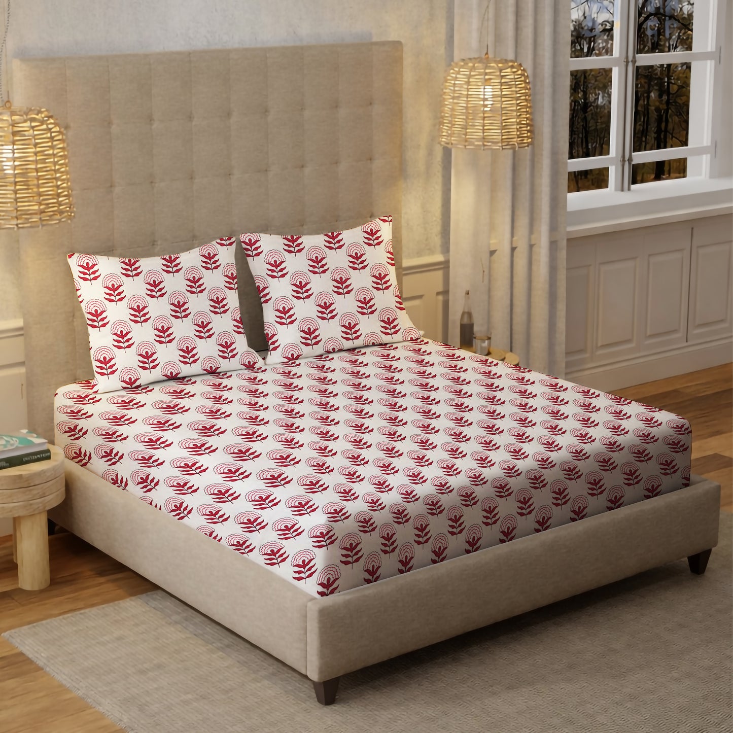 New York Collection Cotton Flat Bedsheet- Pink