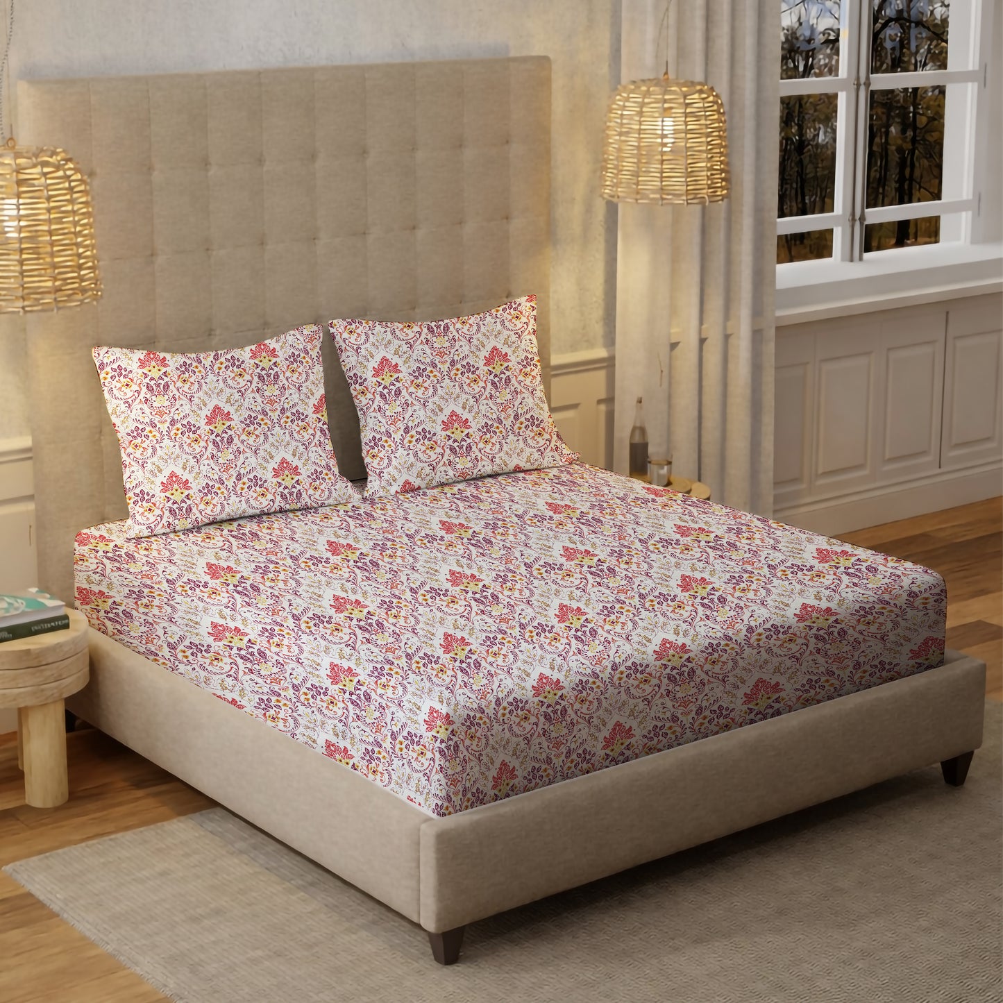 New York Collection Cotton Flat Bedsheet- Pink
