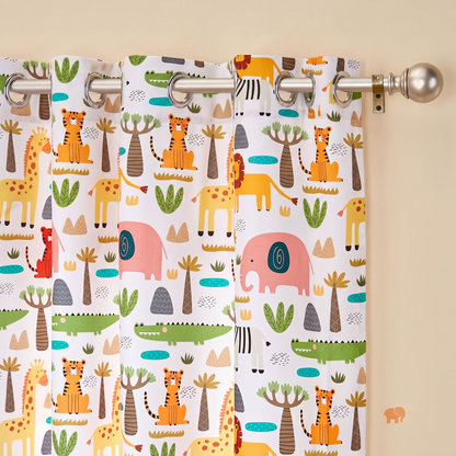 Tokyo Collection Digitalprint-Kids Curtain For Window/Door/Long Door - Design-Elephant (Pack Of 1)