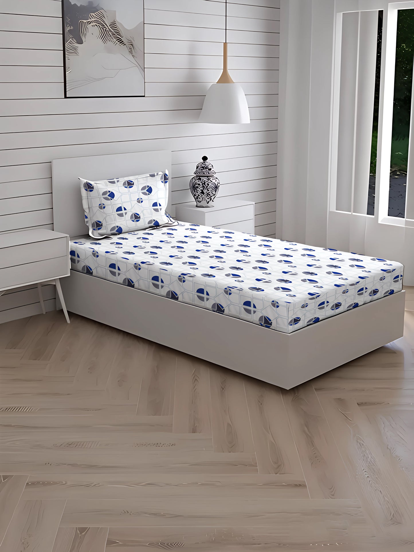 New York Collection 180 TC Fitted Bedsheet- Grey