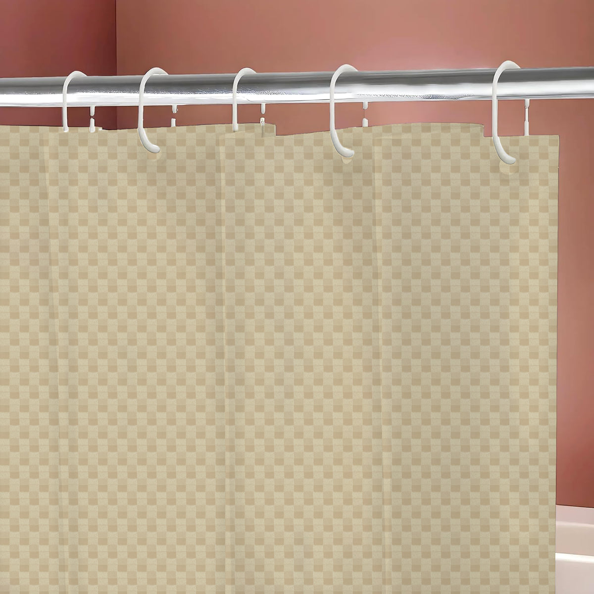 Monaco Collection Waterproof Bathroom Curtain – Cream color Shower Curtain.