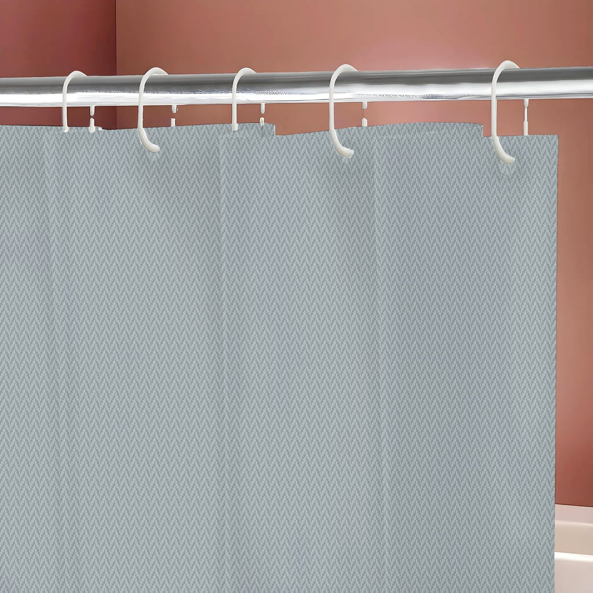 Monaco Collection Waterproof Bathroom Curtain – Grey color Shower Curtain.