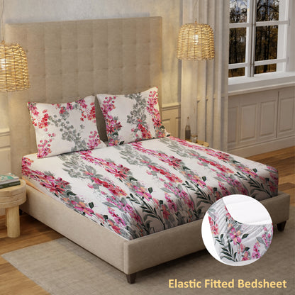 New York Collection Cotton Fitted Bedsheet- Light Pink