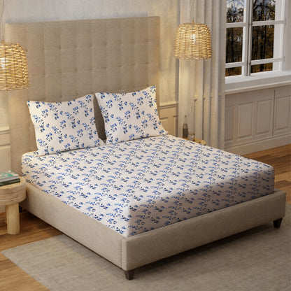 New York Collection Cotton Flat Bedsheet- Blue