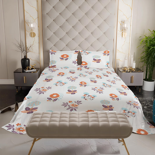 New York Collection Cotton Flat Bedsheet- Maroon