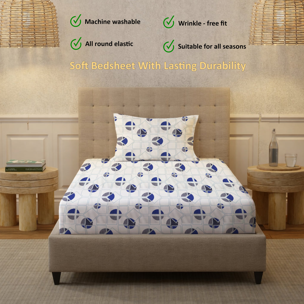 New York Collection Cotton Fitted Bedsheet- Grey