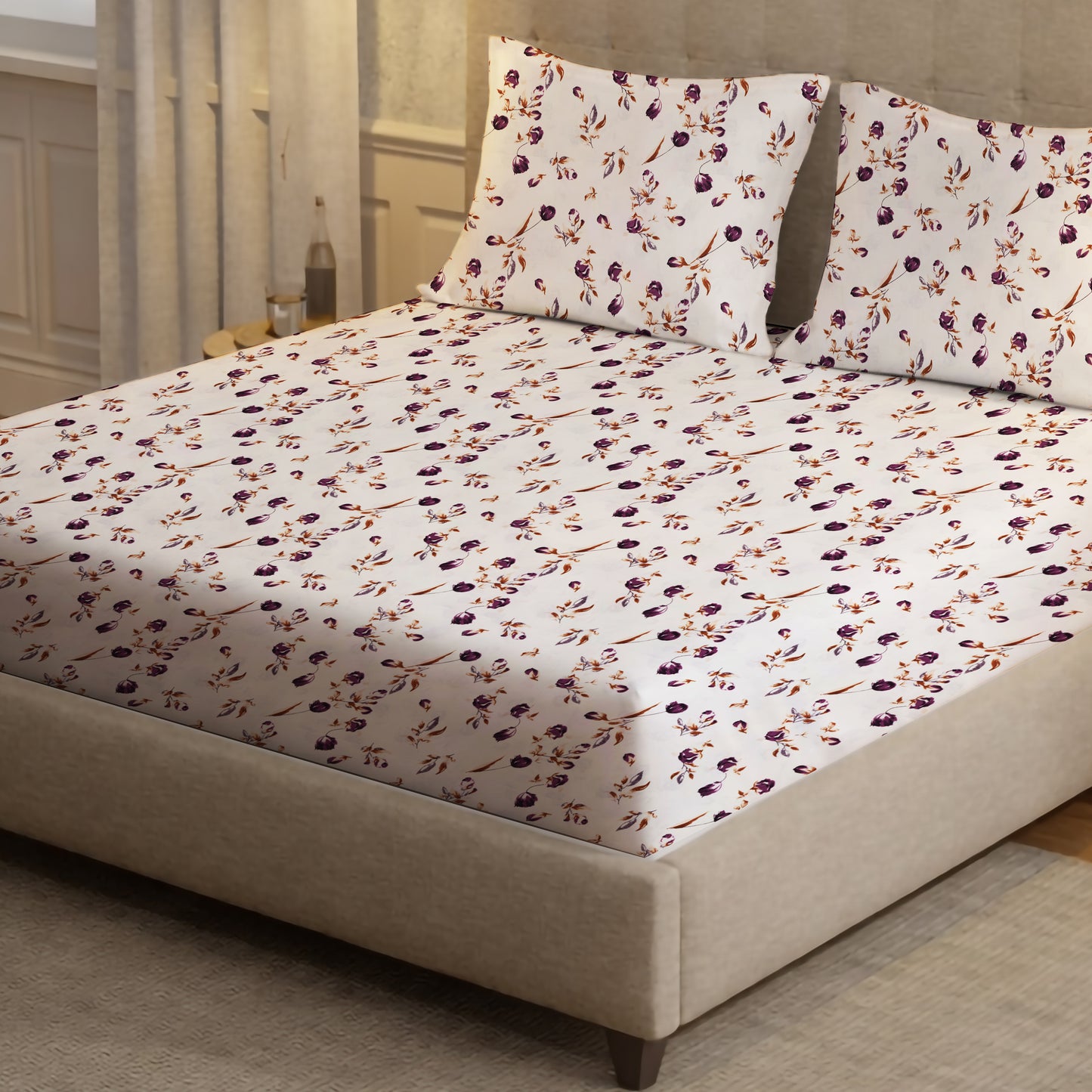 London Collection Cotton Flat Bedsheet- Rosewood