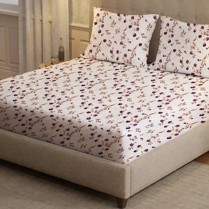 London Collection Cotton Flat Bedsheet- Rosewood