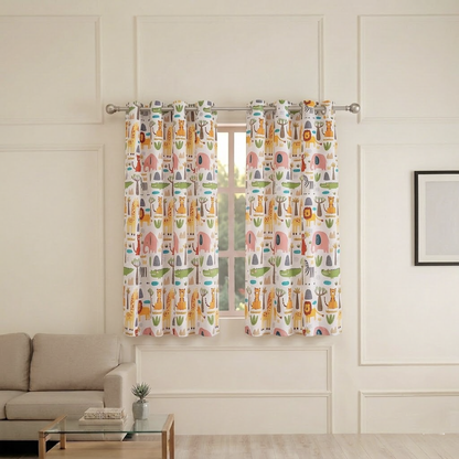 Tokyo Collection Digitalprint-Kids Curtain For Window/Door/Long Door - Design-Elephant (Pack Of 1)