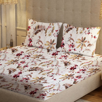 New York Collection Cotton Flat Bedsheet- Maroon