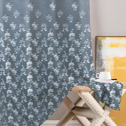 Berlin Collection Pannel Curtain Floral Print For Window/Door/Long Door - GBlue (Pack Of 1)